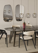 AMORPHOUS TABLE - ASHY OAK, 240 CM, SMOKED GLASS