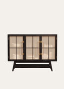 Buffet Table with Cane Work 120 x 90 cm Polished