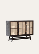 Buffet Table with Cane Work 120 x 90 cm Polished