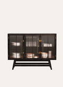 Buffet with Grooved Design 120 x 90 cm Polished