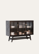 Buffet with Grooved Design 120 x 90 cm Polished