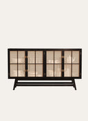 Buffet Table with Cane Work 160 x 90 cm Polished