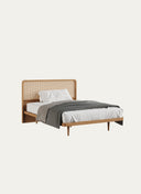 PERA BED WITH CANE HEADBOARD - 120 CM