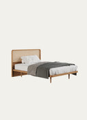 PERA BED WITH CANE HEADBOARD - 120 CM