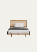 PERA BED WITH CANE HEADBOARD - 160 CM