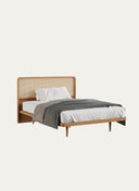 PERA BED WITH CANE HEADBOARD - 160 CM