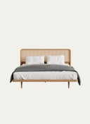 PERA BED WITH CANE HEADBOARD - 180 CM